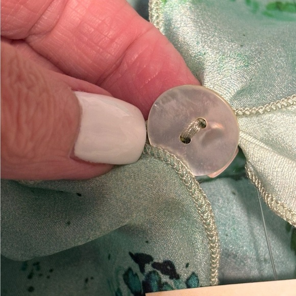 Dinah Lee Wearable Buttoned Art Shawl Wrap Scarf Floral Blue Pink Green Yellow - Picture 3 of 6